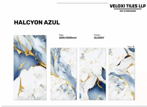 Veloxi Glossy Porcelain Halcyon Azul Floor Tile For Flooring