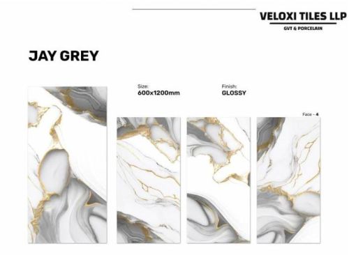 Veloxi Glossy Porcelain Jay Grey Floor Tile For Flooring