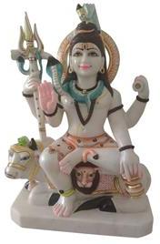 Multicolor Marble Shiva Ji Statue, For Worship, Packaging Type : Carton Box