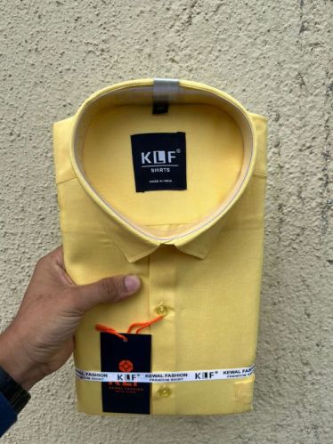 KLF Plain Collar Neck Mens Cotton Shirts XL, XXL