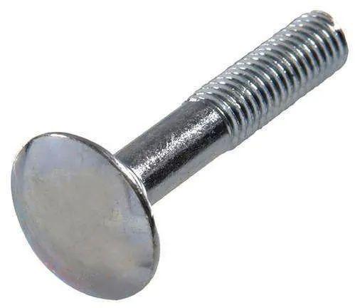 Silver 6 Inch Mild Steel Carriage Bolt, For Fitting Use, Thread Type : Half Threaded