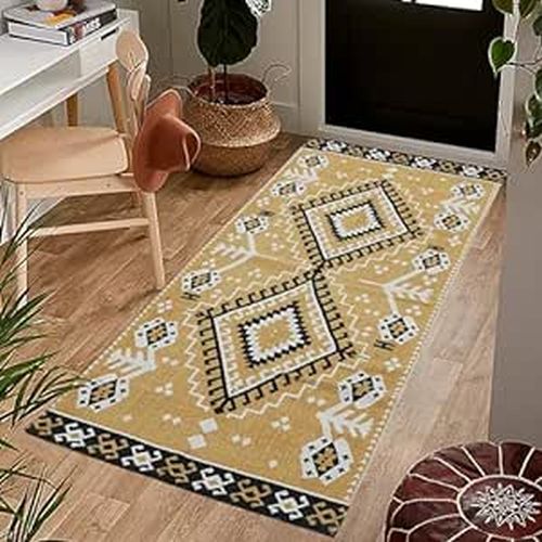 Rectangular Cotton Designer Floor Rugs, For Living Room, Feature : Skin Friendly, Attractive Look