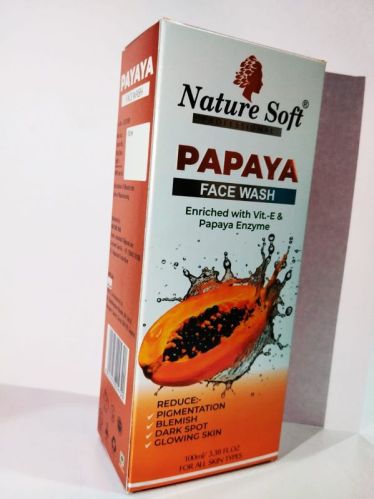 Nature Soft Papaya Face Wash, Packaging Size : 100 ML