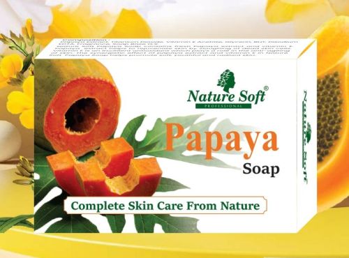 Orange Nature Soft Oval 75gm Papaya Soap, For Skin Care, Packaging Type : Paper Box