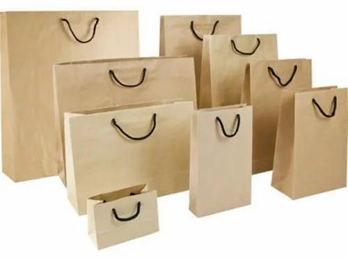 Brown Plain Paper Packaging Bag, Size : Multisizes