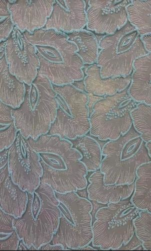 Multi Colour Printed Glitter Net Fabric, For Garments, Packaging Type : Poly Bag