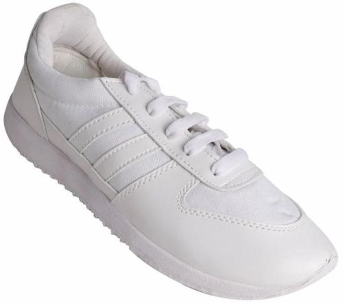 Rexine Boys White School Shoes