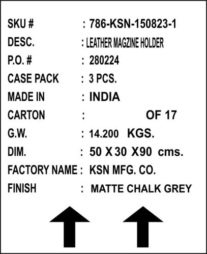 KSN GLOSSY SHEET Carton Label, Packaging Type : BROWN BOX