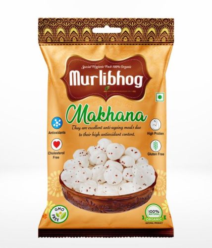 Murlibhog Organic 250 Gm Raw Makhana, Shelf Life : 12 Months