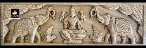 Teak Wood Gajalakshmi Kamadhenu Handicraft, Color : Silver, Brown