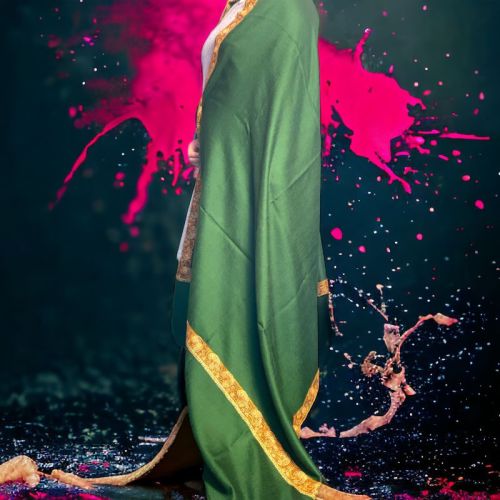 Woollen Hand Embroidered Shawl, Technics : Embroidery Work