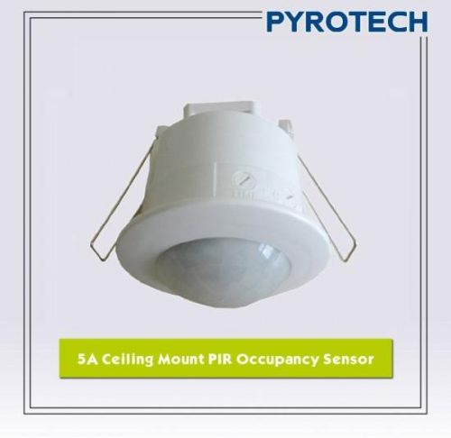 White 5A Flush Mount PIR Occupancy Sensor, For Insustrial Use