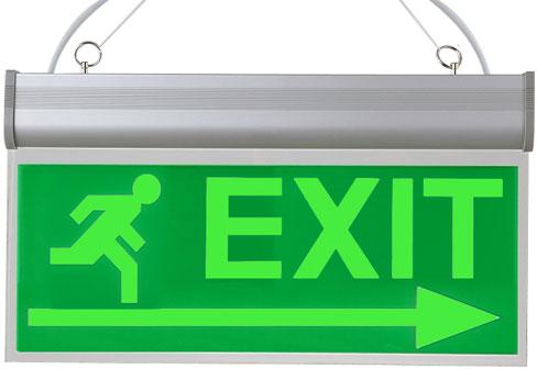 Green Rectangular Electric LED Exit Light