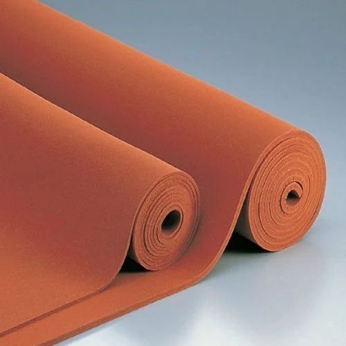 Red Plain Silicone Rubber Sheet, For Industrial Use, Packaging Type : Roll