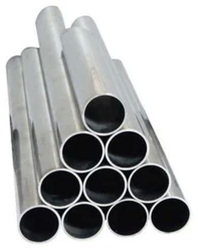 Silver Round Polished Stainless Steel Pipes, For Manufacturing Plants, Marine Applications