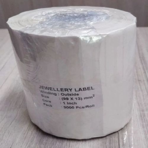 White Plain Jewellery Barcode Label, Feature : Anti-curl, Easy To Wash, Water Soluble