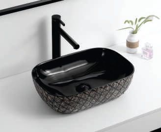 Rectangular LS008 Ceramic Table Top Wash Basin, For Home, Hotel, Office, Restaurant, Size : 465X320X135MM