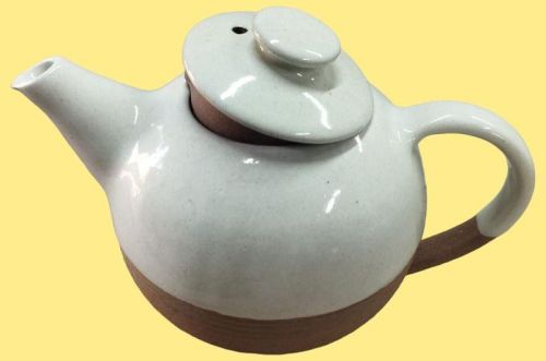 SIPA Fairtrade Round Plain White Ceramic Teapot