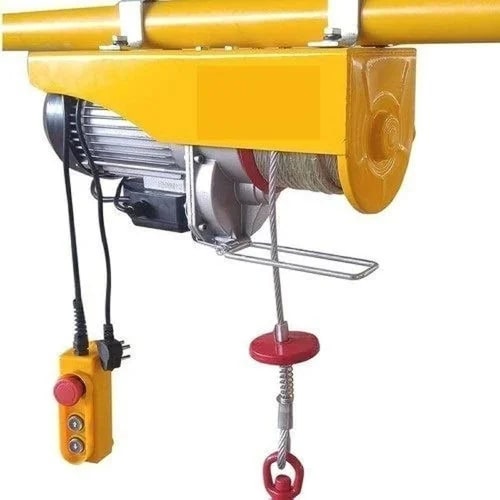 Yellow Easy Move 220V Heavy Wire Rope Hoist, For Weight Lifting, Loading Capacity : 100 Kg