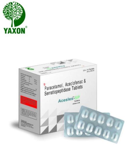 Aceclofenac Paracetamol Serratiopeptidase Tablet For Pharmaceuticals, Clinical, Personal, Hospital