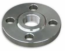 Silver Stainless Threaded Flange, Shape : Round