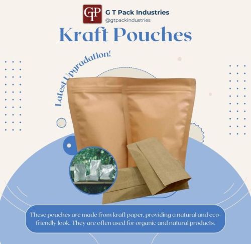 LDPE Kraft Pouches, Closure Type : Heat Seal