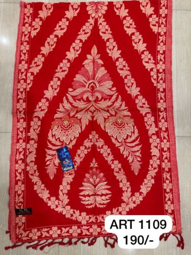 Red ART1109 Printed Woolen Stole