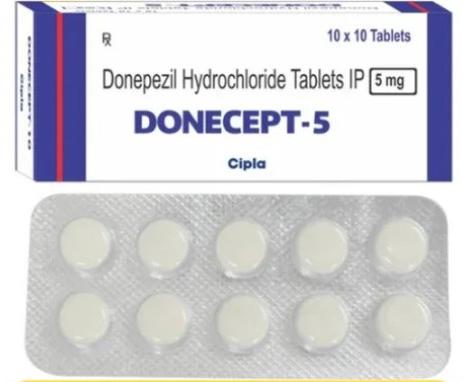 Donecept Donepezil Hydrochloride Tablets IP, Packaging Type : Strips