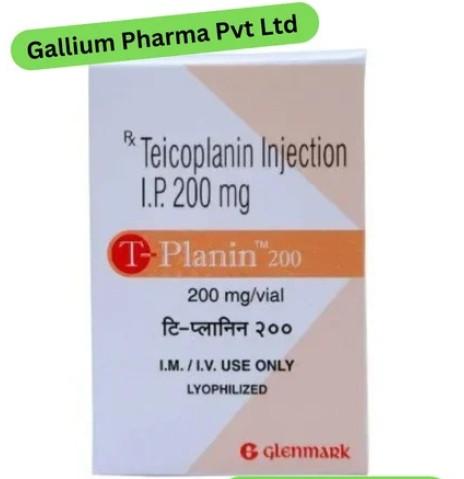 T-Planin Teicoplanin 200mg Injection IP, Packaging Type : Box
