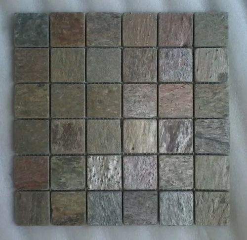 Golden Slate Stone Mosaic Tiles, For Bathroom, Swimming Pool, Kitchen Backsplash Etc, Wall Decoration