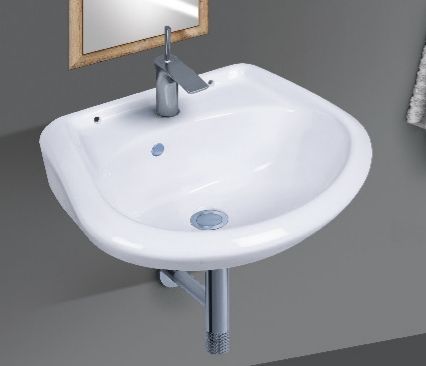 White Rectangular Plain Wall Mounted Wash Basin, For Bathroom