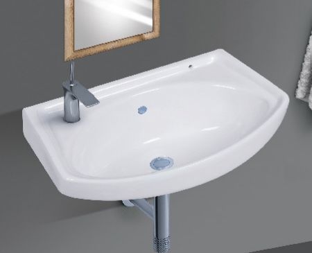 White Rectangular Rectangle Wall Mounted Wash Basin, For Bathroom