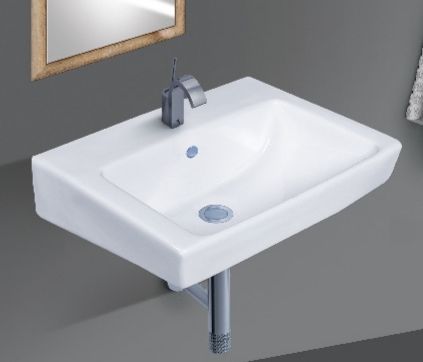 White Square Wall Mounted Wash Basin, For Bathroom