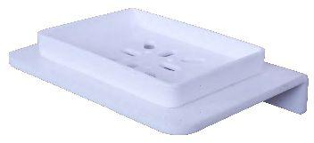White Rectangular Royal Acrylic Single Soap Dish