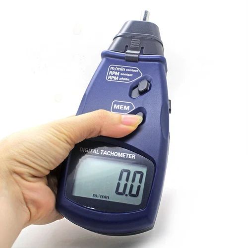 Blue Battery Plastic Digital Tachometer, For Monitor Temprature