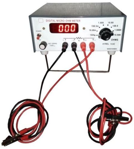 White 50 Hz Battery Micro Ohm Meter, For Electricity Flow Reading, Display Type : Digital