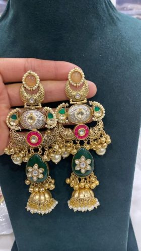 Raviesta Creation Polished Handmade Brass Fusion Earring, Color : Golden