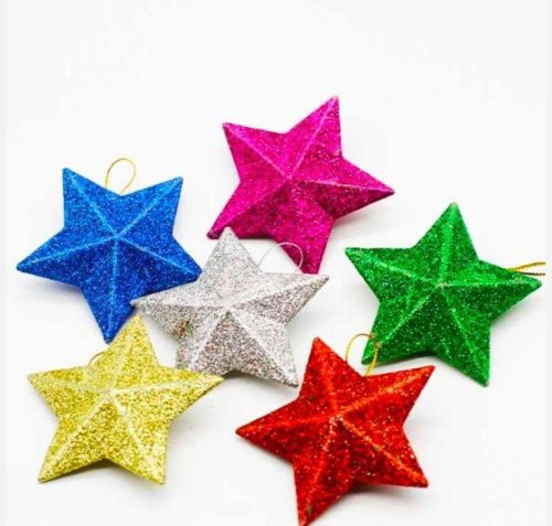 Plain Paper Decorative Glittering Stars, For Christamas Home, Home Decoration, Technics : Handmade