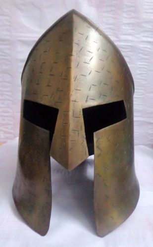 Golden Plain Metal Antique Gladiator Helmet, For Safety Use, Style : Full Face