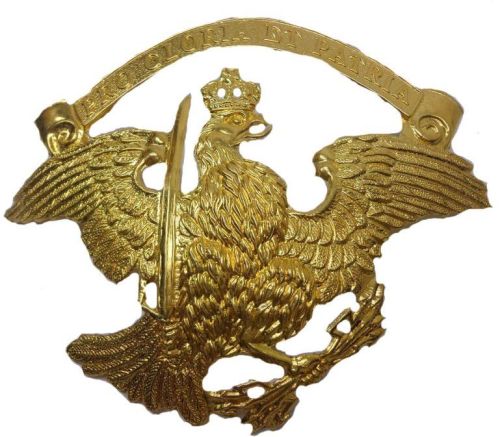 Golden Aladean Polished Pickelhaube Brass Wappen Badge
