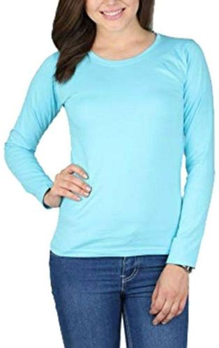 Ladies Full Sleeve Round Neck T-Shirts, Size : Standard