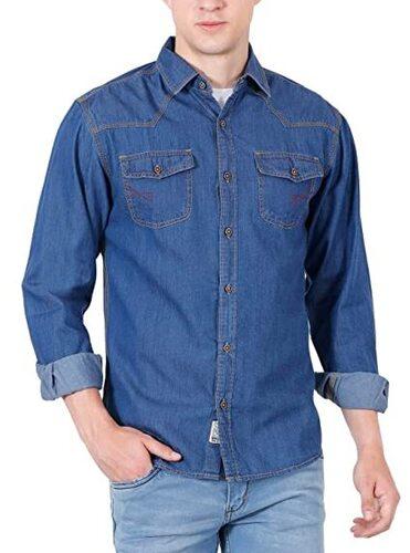 Mens Full Sleeve Denim Shirts, Technics : Machine Made