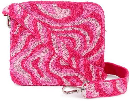 Brandon Cross Body Beaded Clutch Bag, Size : 6.5x7.5 Inch