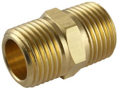 Brass hex nipple, Color : Golden