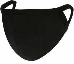 Plain Black Cotton Face Mask, For Personal Use, Feature : Reusable