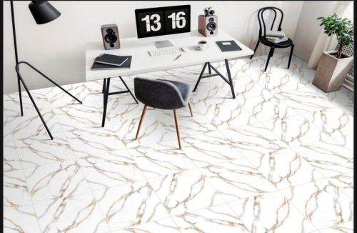 Glossy Porcelain Marble Floor Tiles, For Bathroom, Flooring, Hotel, Restaurant, Shopping Mall, Size : 600x600mm