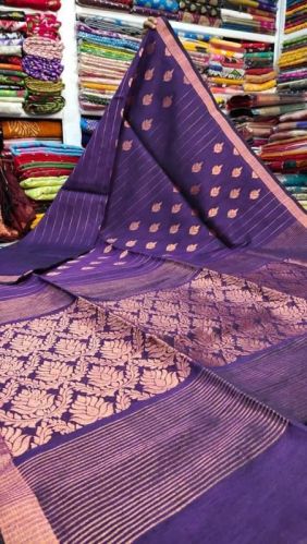 Printed Pure Linen Handloom Saree, Speciality : Easy Wash, Dry Cleaning