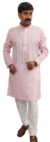 Chamak Patti Cotton Kurta With Pyjama For Men