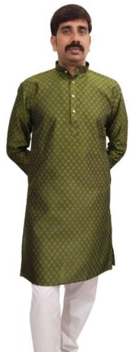 Mehendi Cotton Jacquard Pyjama Kurta St, Size : L, XL, XXL