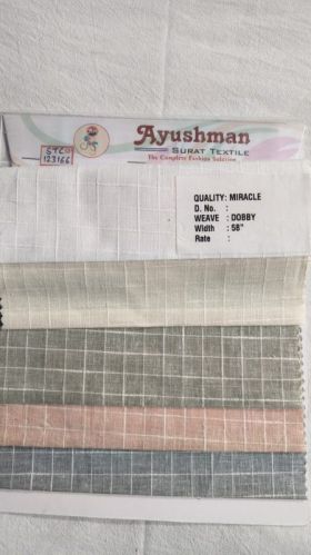 Plain Cotton Ayushman Surat Textile Miracle Dobby Shirting Fabric, Width : 58 Inch